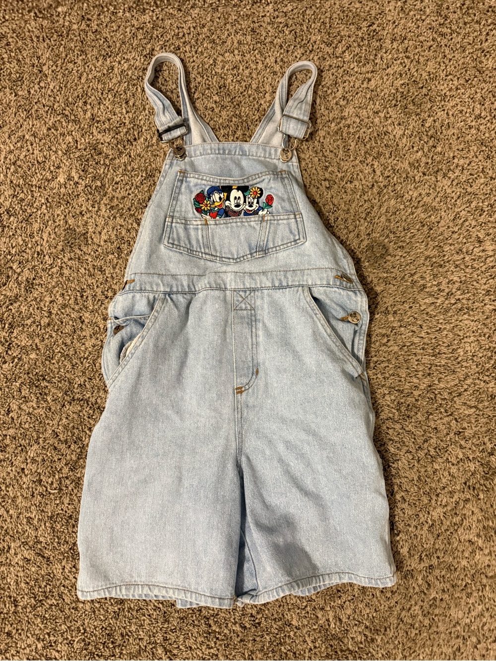 Jerry Leigh Disney child’s Denim Jumpsuit Mickey Minnie Donald Duck